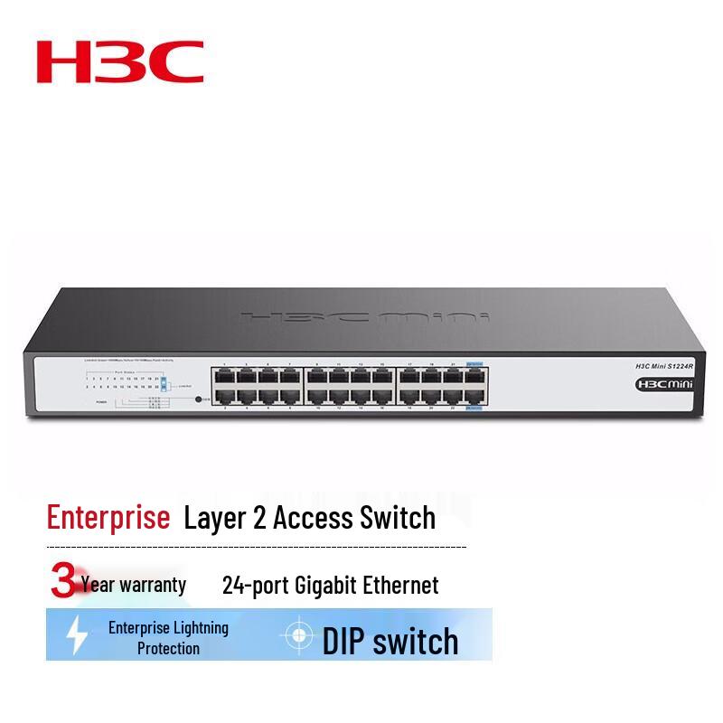 H3C MINI S1224R 24-Port Gigabit Unmanaged Network Switch