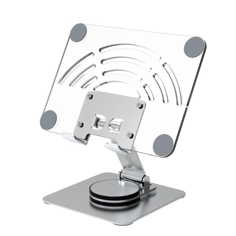 Foldable Tablet Stand With 360 degree Rotation Height Adjustment Aluminum Holder For 12.9Inch Devices