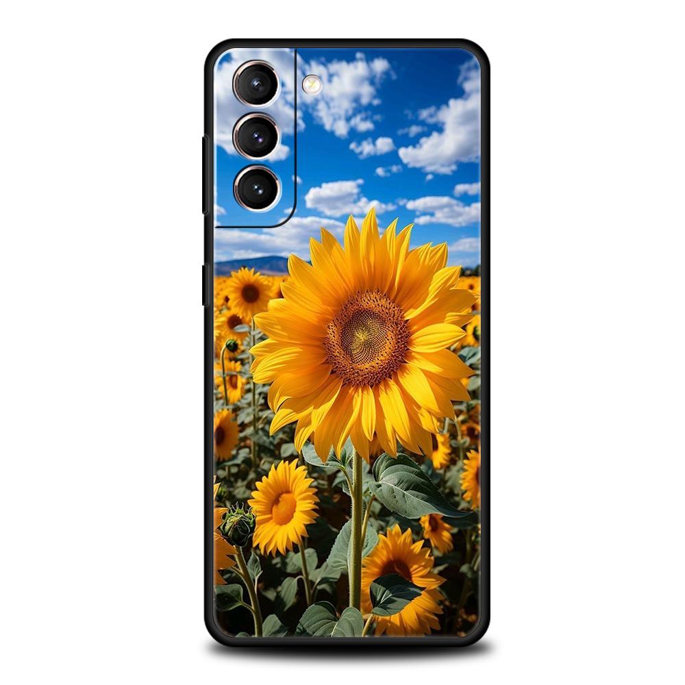 Beautiful Yellow Sunflower Phone Case For Samsung Galaxy S25 Edge S24 S23 S22 Ultra S20 S21 FE 5G S10 S9 Plus S10E Soft Cover