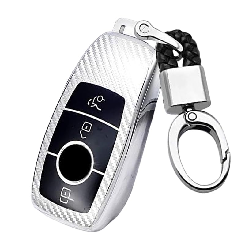 ONTTO Mercedes-Benz Smart Key Case, Key Cover, Key Holder, Stylish, Scratch-Resistant, For Benz E black button серебряный