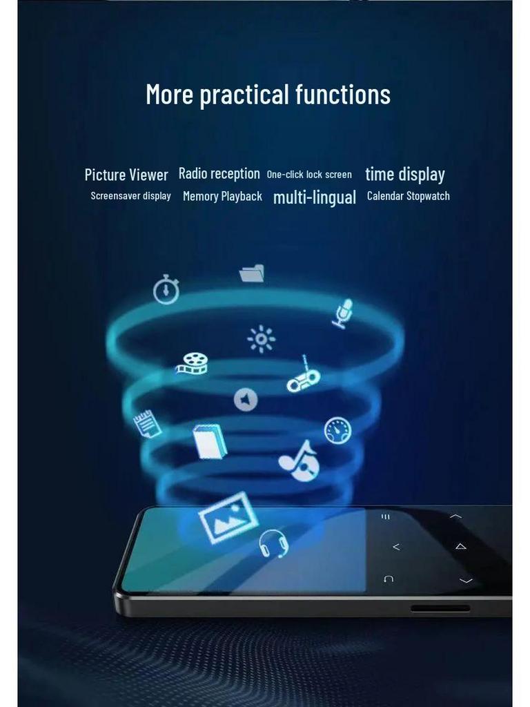 High School Student Touchscreen MP4/MP5 Player: Full-Screen Novel Reading & Music Listening, Bluetooth-Enabled Portable Device.