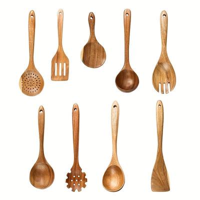 ZISIZ 9-Piece Wooden Kitchen Utensil Set