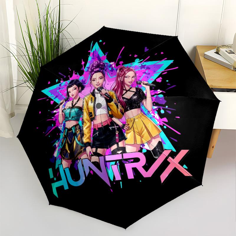 Starlit Harmony Trio Portable Automatic Umbrella Folding Umbrella with 8 Ribs Sturdy Construction Durable Everyday Carry Umbrella Outdoor Accessory