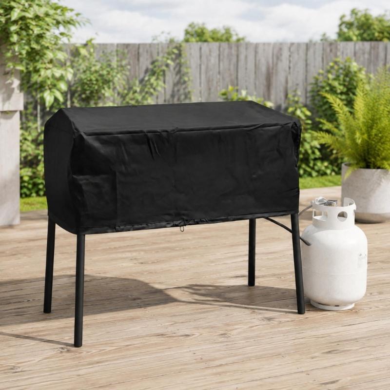 Water-Resistant Barbecue Cover for Outdoor Storage, Forms a Barrier Against Dust, Everyday Debris, Moisture, and Routine Sun Exposure