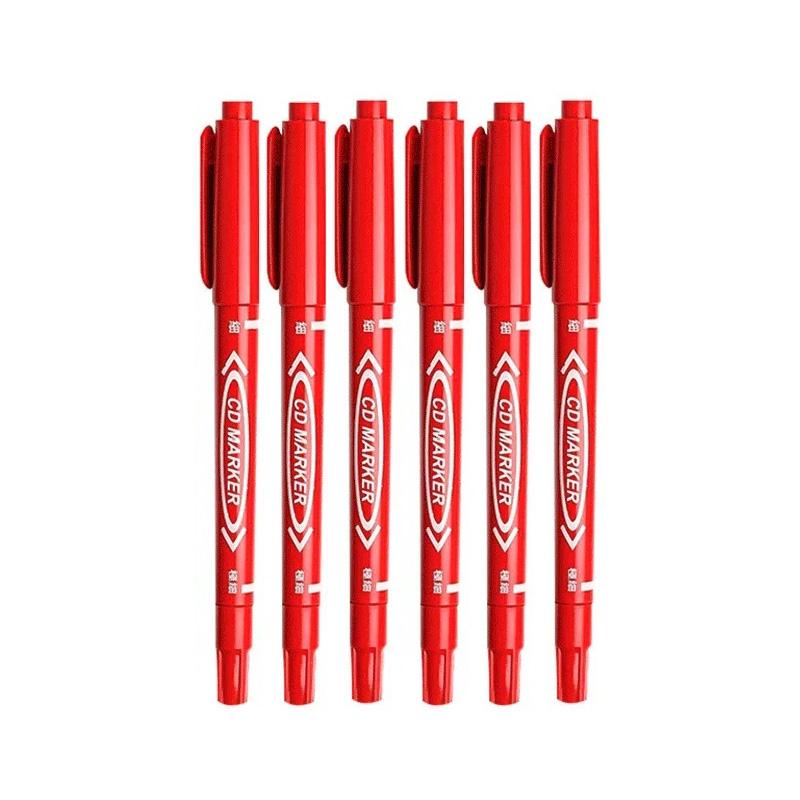 Double Tip Art Black Blue Ink Permanent Paint Marker Pen for Plastic Wood Stone Metal Glass Doodling Marking Graffiti