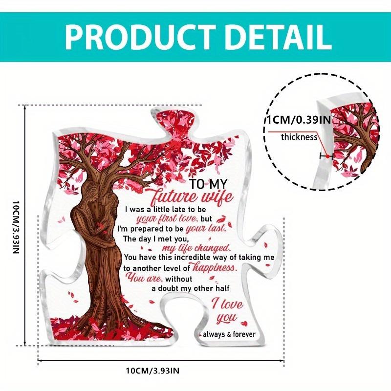 "To My Future Wife" Puzzle Plaque - Romantic Acrylic Gift with Photography Utility