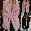 Womens Ladies Warm Faux-Fur Coat Jacket Solid Long Thick Cardigan Outerwear