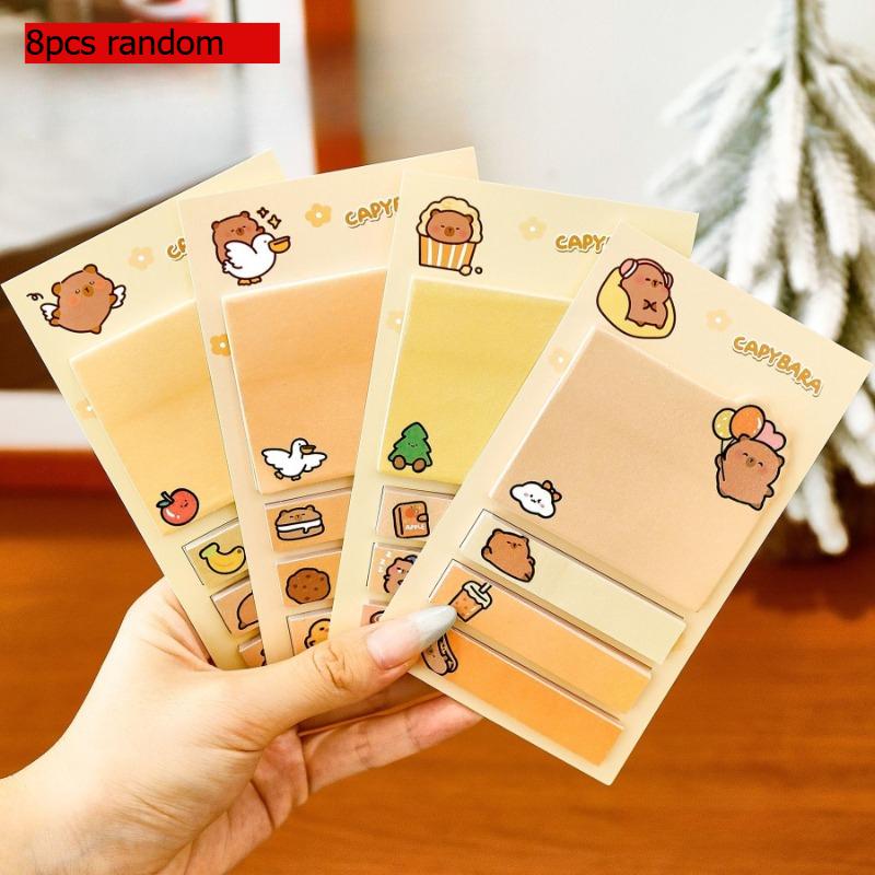 Capibala Learning Stationery Wholesale Capybara Index Stickers Student Gift Message N Times Label Paper Kawai Stationery Lovely