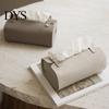 Foldable Storage Solution Faux Leather Tissue Box, Minimalist Napkin Holder for Living Paper Towel Organizer Room Desk, Decorative Dispenser