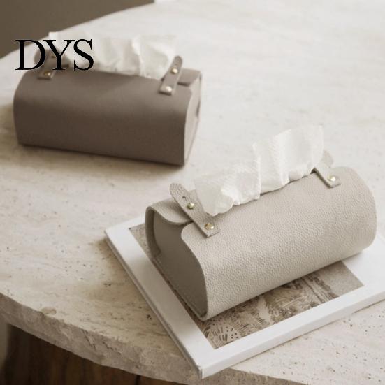 Foldable Storage Solution Faux Leather Tissue Box, Minimalist Napkin Holder for Living Paper Towel Organizer Room Desk, Decorative Dispenser