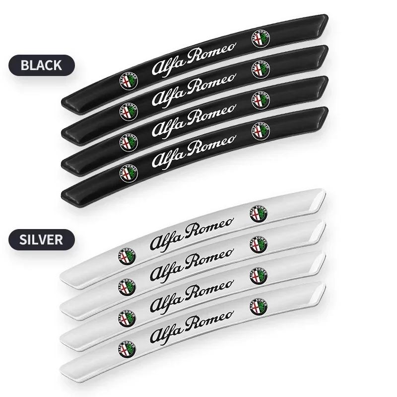 Car Stickers For Alfa Romeo 4Pcs Metal Car Wheel Hub Rim Tire Decoration Stickers Auto Accessories For Alfa Romeo Serpent Giulia