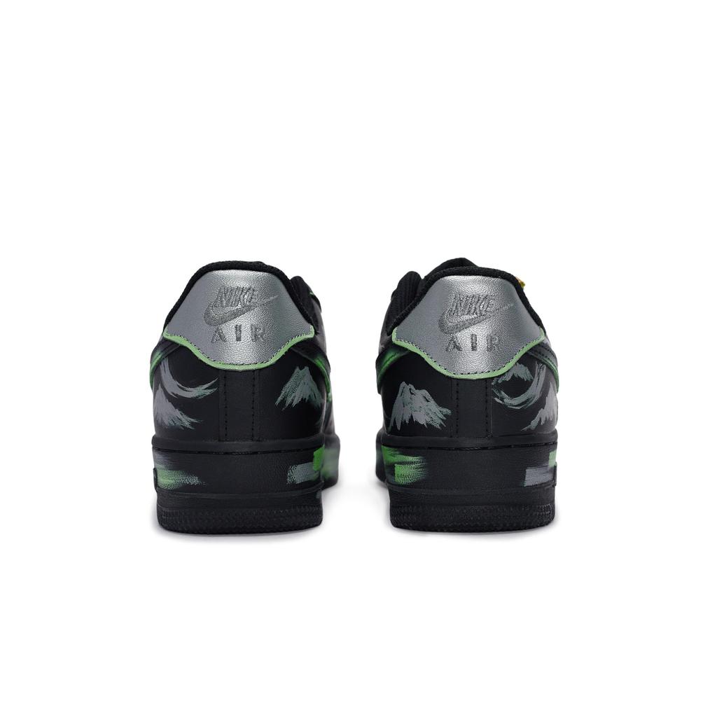 Nike Air Force 1 Skateboard Shoes Unisex Low Top Black/Silver/Green CW2288-001(Team80-S-BOX)