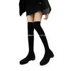 Elastic Socks Boots Women's 2025 Spring and Autumn New Versatile Long Knee Boots Thick Heel Small Square Head Thin Boots High Boots