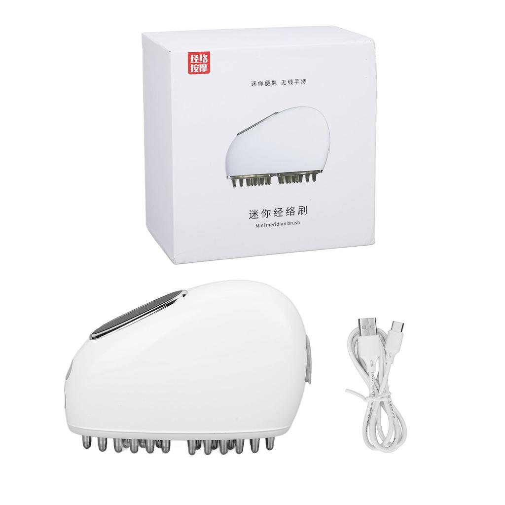 3 Gänge Meridian Massagebürste Heißkompresse Vibration Elektronische Meridianbürste für Kopf Hals