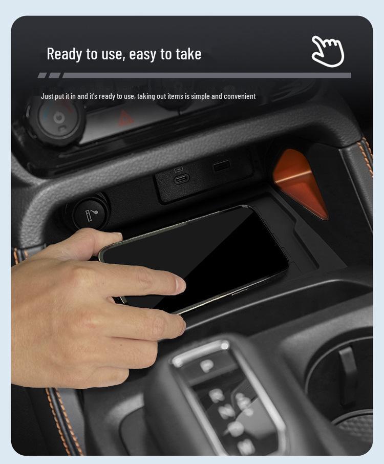 Ranger 23-24 Wireless Charging Silicone Pad: Non-Slip Center Console Car Interior Accessory.