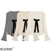 2026 Spring European & American Style Bow Heart Button Knit Cardigan
