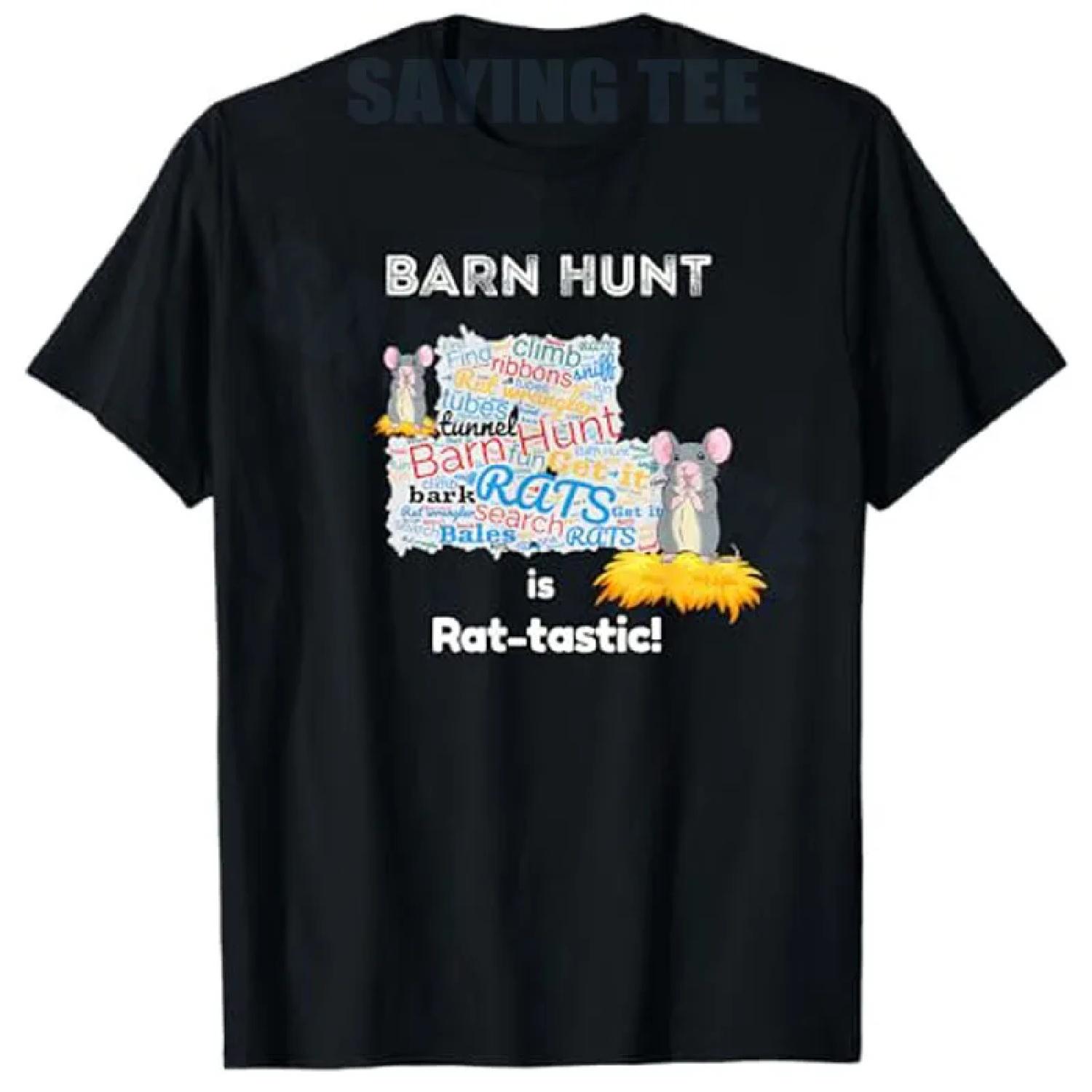 Funny Barn Hunt Is Rat- Tastic T-Shirt Barn-Hunt Canine Rat Hunting Training Gear Y2k Graphic Outfit Women s Fashion Mouse Tees S