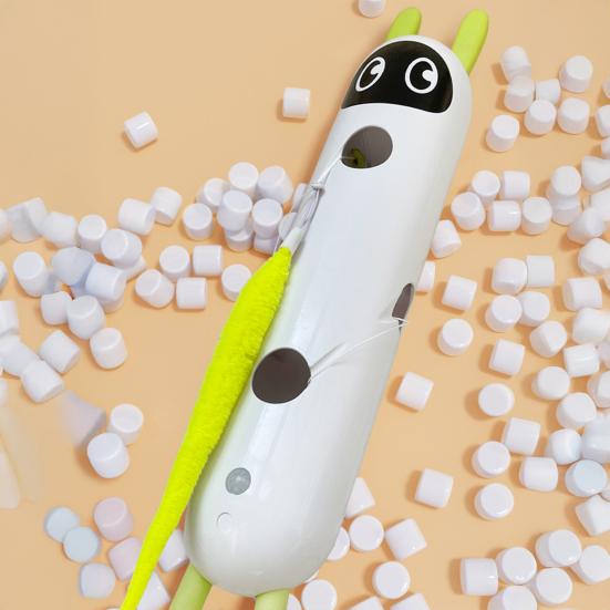 Smart Bevegelse Katteleke Interaktiv Katteertingsenhet med Sensor Og Sugekopp Automatisk Katteleke med Lodden Hale for Innekatter Jakt Hopping