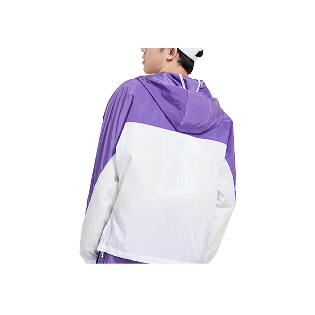 Li Ning Logo Printed Color Block Hooded Jacket Men Jackets Bright-Lotus-Purple AFDQ217-2