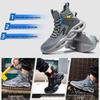 Flyknit Breathable Steel Toe Safety Shoes - Lightweight, Shock-Absorbing, Anti-Slip, Anti-Smash, and Wear-Resistant for Construction Work.