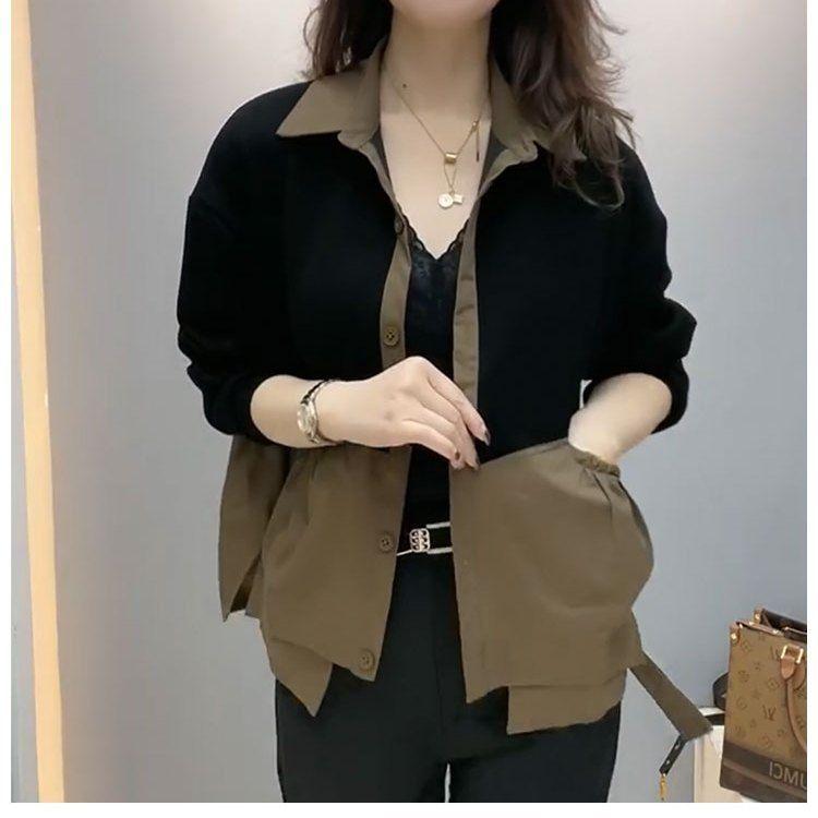 Comfortable Women's Coat with Loose Fit and Dual Pockets Jacket
