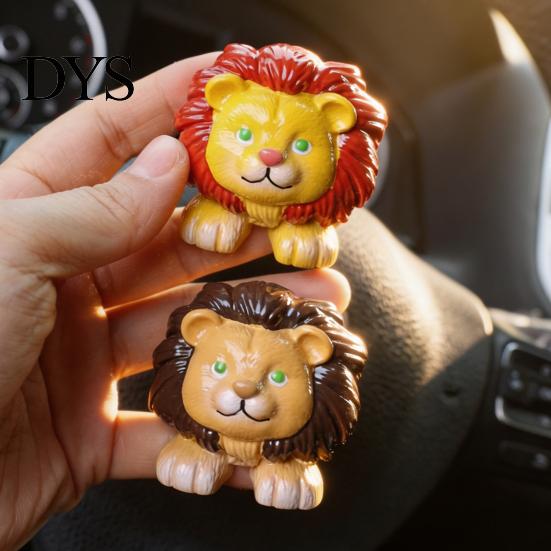 Resin Car Interior Decoration Cute Animal Vent Clip Air Freshener with Aroma Pad, Lion Gift for Owners Leopard Deer Owl Dashboard Ornament,