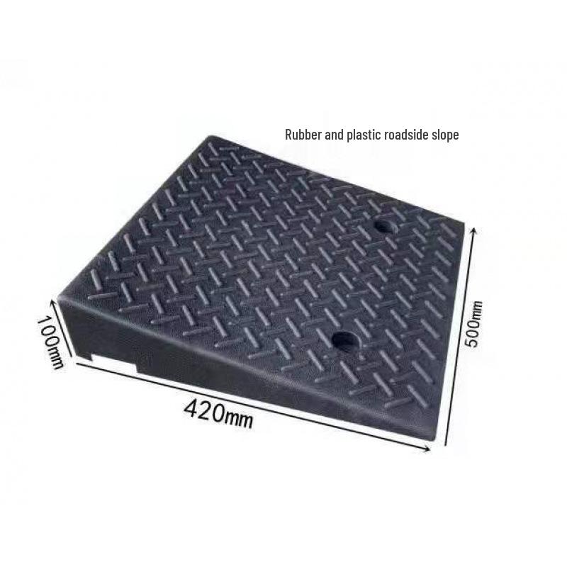 Rubber-Plastic Car Ramp: Slope Mat, Curb Edge, Uphill Climb, Triangle Speed Bump