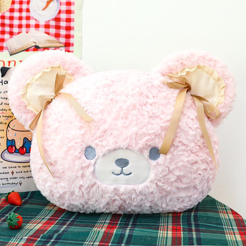 

Cross-border Teddy Bear Pillow Sofa Doll Cushion for Girls – Plush Toy Bed Backrest 40x35cm 0.34kg рожевий