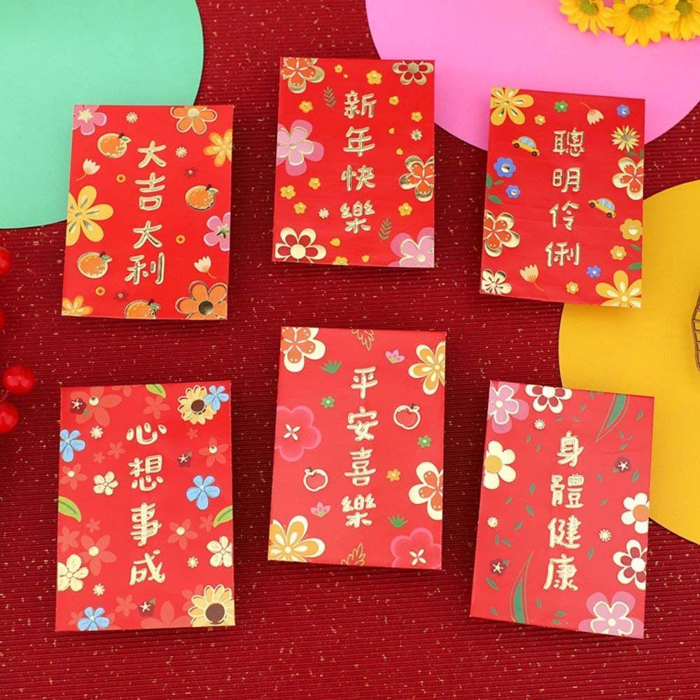 6 Teile/satz 2024 Chinesischen Drachen Jahr Chinesischen Drachen Roten Umschlag Frühling Festival Liefert Bonus
