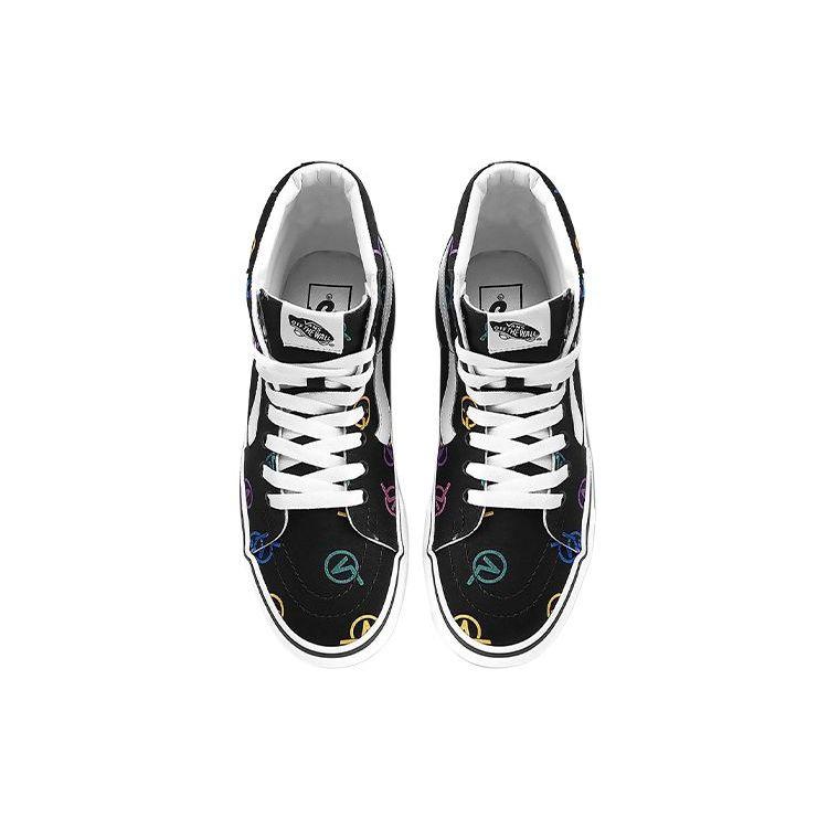 Vans Sk8 Casual Comfortable High-Top Skate Shoes Unisex Sneakers Black Multicolor VN0A4BV616Y