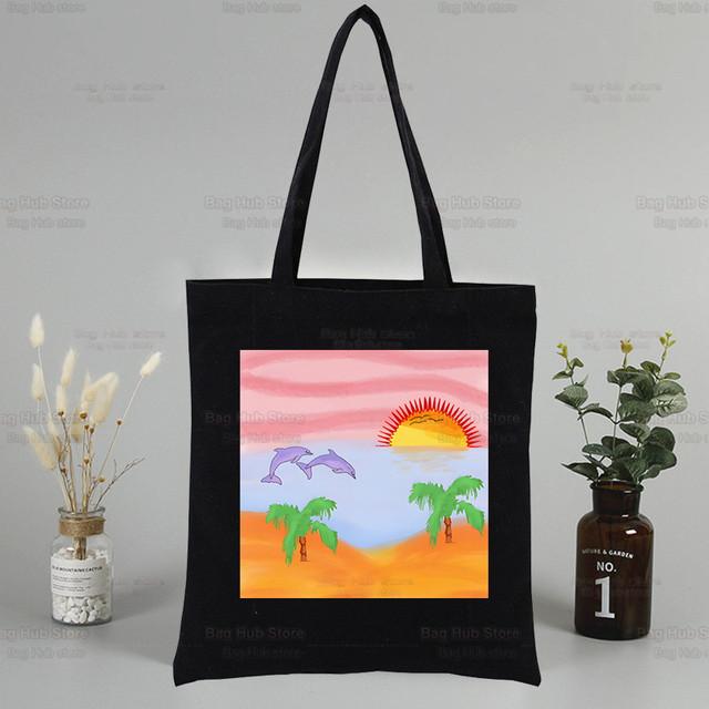Un Verano Sin Ti Musikalbum Canvas Tragetasche Schwarze Taschen Harajuku Lässig Weiblich Mädchen Tragetasche Eco Shopper Umhängetaschen