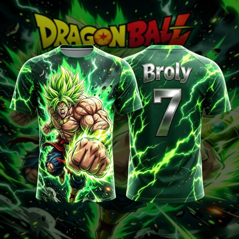 Dragon Ball 2026 Summer New NO.10/7 Broly Anime T-Shirt Adult Men's 3D Printed Football Jersey T-Shirt Kids Special Jersey Y2k