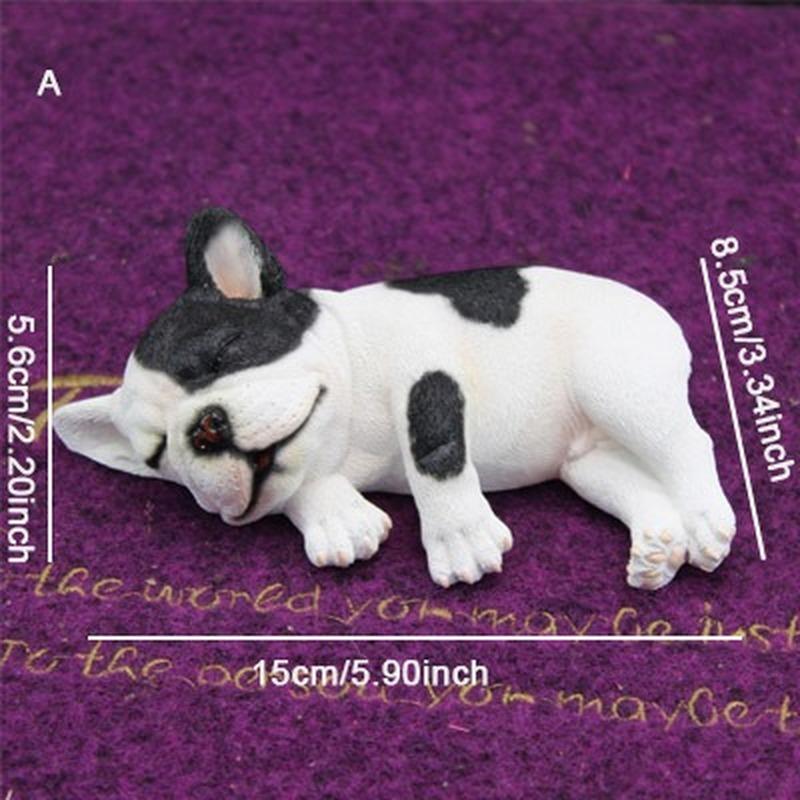 Cartoon Sleeping French Bulldog Car Decoration Cute Simulation Dog Car Decoration Gift Children's Toy Home Decoration
