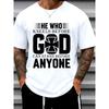 European Sizes Stand Before God Faith Plain T-Shirts , White, Crew Neck, Short Sleeve, Casual Fit, Digital Heat Transfer Print