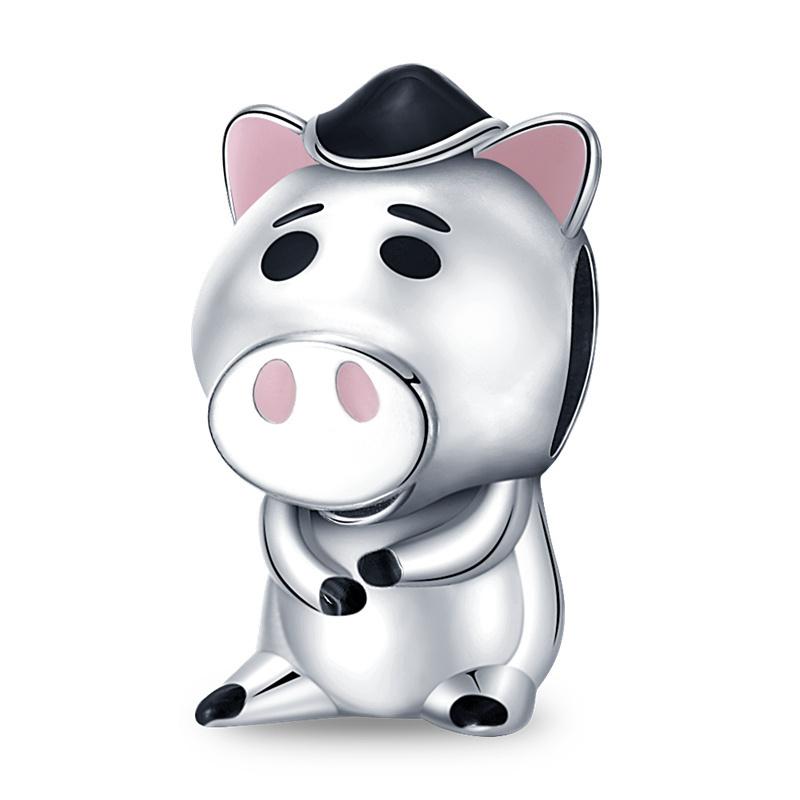 

Cute Cute Piggy Pendant Charm Beads Fit Original 3Mmcopper Bracelet Necklace Diy Fine Jewellery Gift