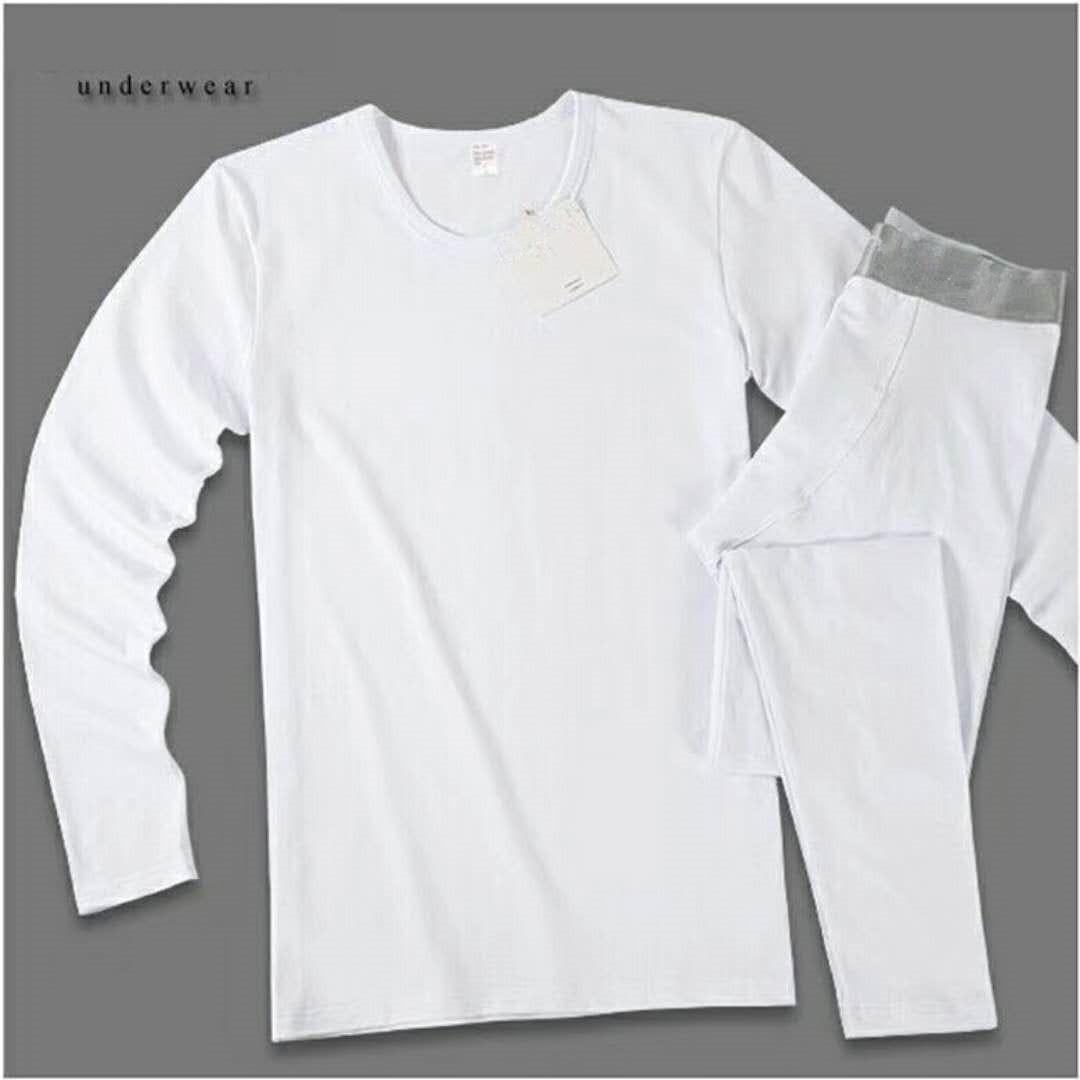 Комплект нижнего белья C ont Kind для мужчин, осень/зима, теплый, из чистого хлопка, тонкий M чёрный