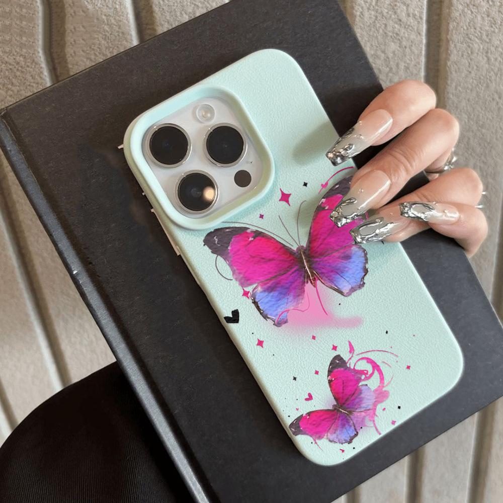 Handyhülle für iPhone 11 13 Hülle iPhone 12 14 15 16 Pro Max 12 Pro 15 Plus Leder lackiert wasserdicht sturzsicher und verschleißfest Cartoon