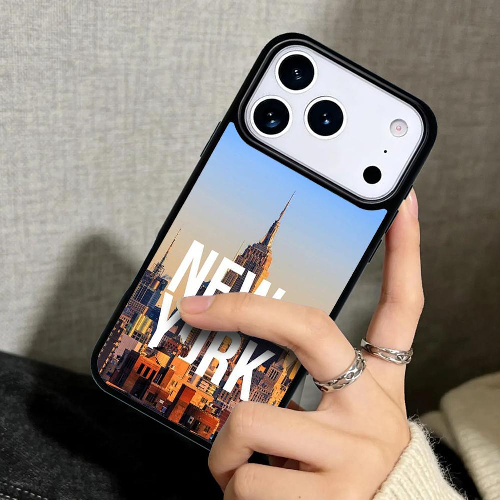 Capa Case for iPhone 17 Air 16 Pro Max 15 Plus 11 13 Mini 14 12 Back Phone Cover New York City
