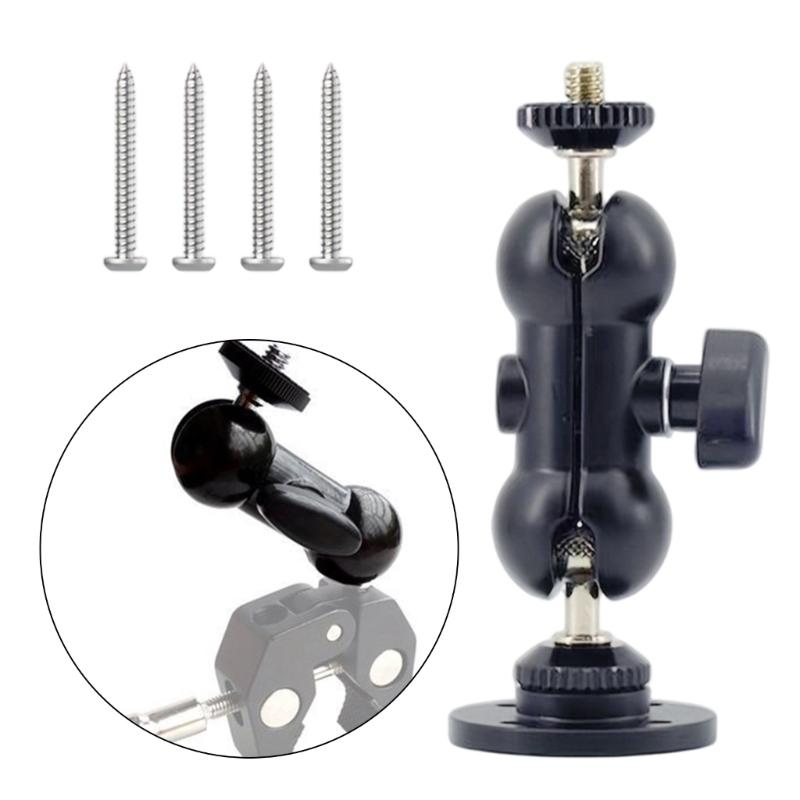 Hot Shoe Swivels Ball Head Quick Release Clamp Bracket Portable Tripod Mount Screw Clip Camera Accessory Connector