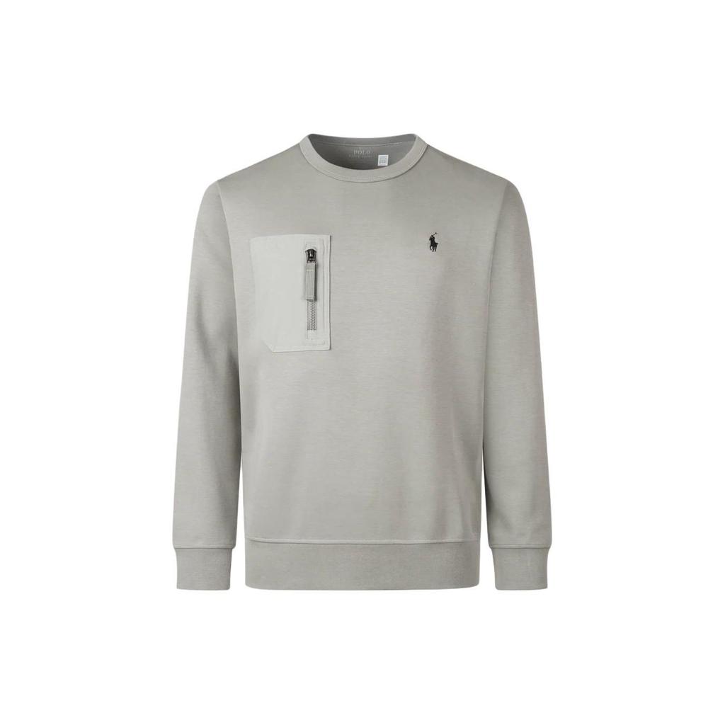 Polo Ralph Lauren FW23 Solid Color Embroidered Logo Casual Long Sleeve Sweatshirt Men sweatshirt Gray 710916650-001