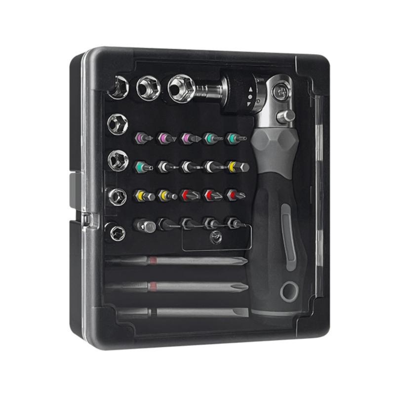 

Industrial Strength Magnetic Tool Set Ratchet Wrench Screwdriver Magnetic Bit Tool Household Repair 1