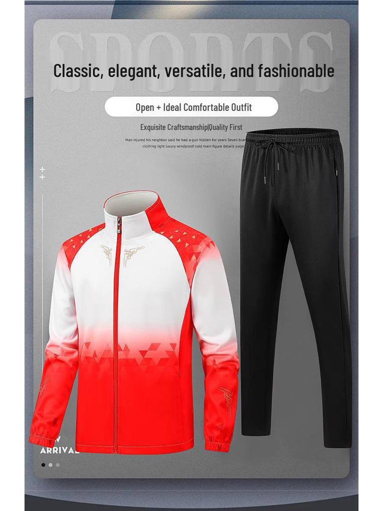 Unisex Lässige Lauf-Trainingsjacke & Hose Sportanzug für Mittelschuluniform