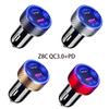 Universal QC3.0 USB Dual Port USB C Type C PD Car Adapter Fast Car Charger with for Touch Power Switch LED Backlight