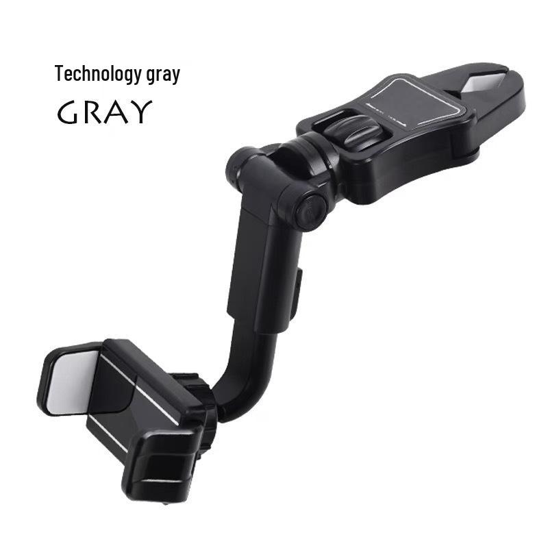Adjustable Multi-Angle Rearview Mirror Phone Holder for Car Navigation
