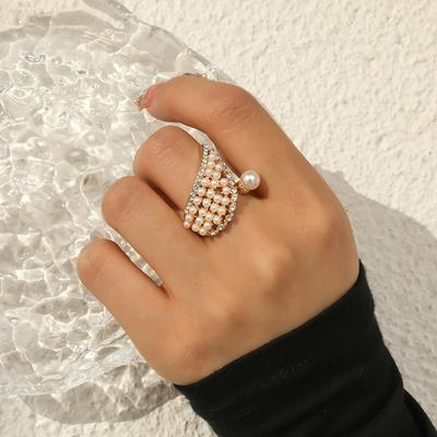 Retro Fashion Ring Creative Full Diamond Ring Adjustable Opening Ring Bohemian Ethnic Style Ring Fashion Ring