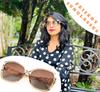 FEISEDY Polarized Pearl Sparkling Extra Large Fashion UV for B2821 Women's Sunglasses, Square, Frame, Designer, Protection, Sports, Fishing,