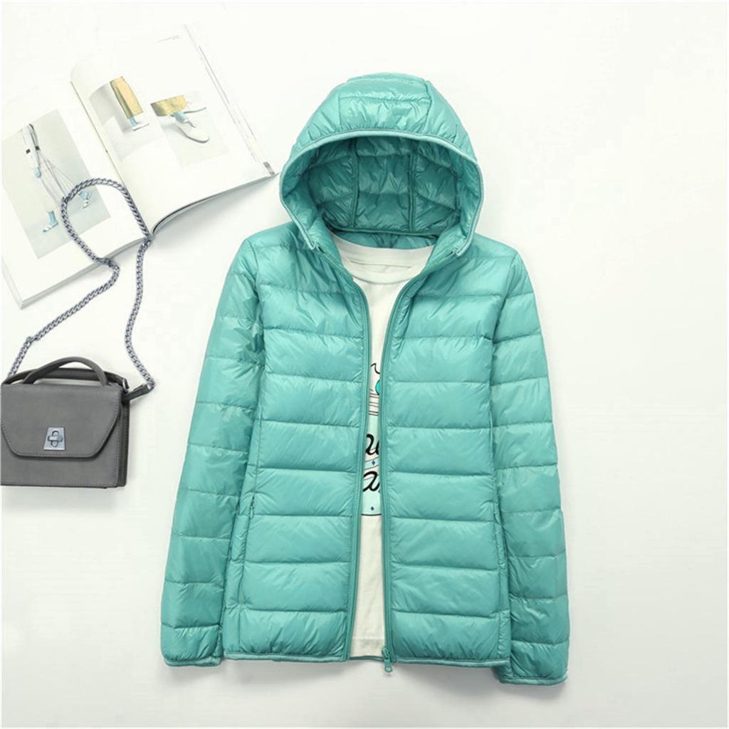 Damen Leichte Daunenjacke mit Kapuze - Winterkollektion, Übergröße verfügbar