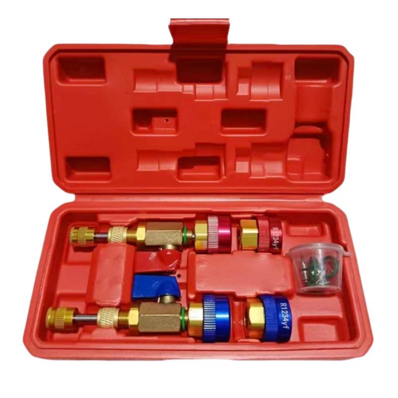 R134a/R1234yf Car AC Valve Core Replacement Wrench - No Refrigerant Discharge Auto Repair Tool Valve Core Removal Wrench Set