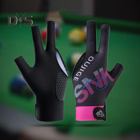 Billiard Pool Gloves 3 Finger Design Left Hand Snooker Cue Sport Glove Breathable Elastic Billiard Gloves for Men Women