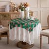 American Pastoral Polyester Printed Lace Skirt Pleated Lotus Leaf Fungus Edge Coffee Table Tablecloth Dining Table Cloth Cover Towel